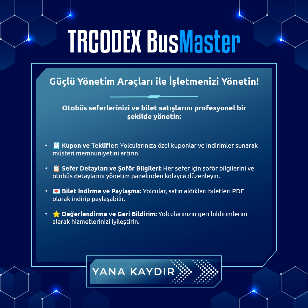BusMaster - Otobüs Yönetimi (Turizm - Seyehat) Yazılım Sistemi - Görsel 5